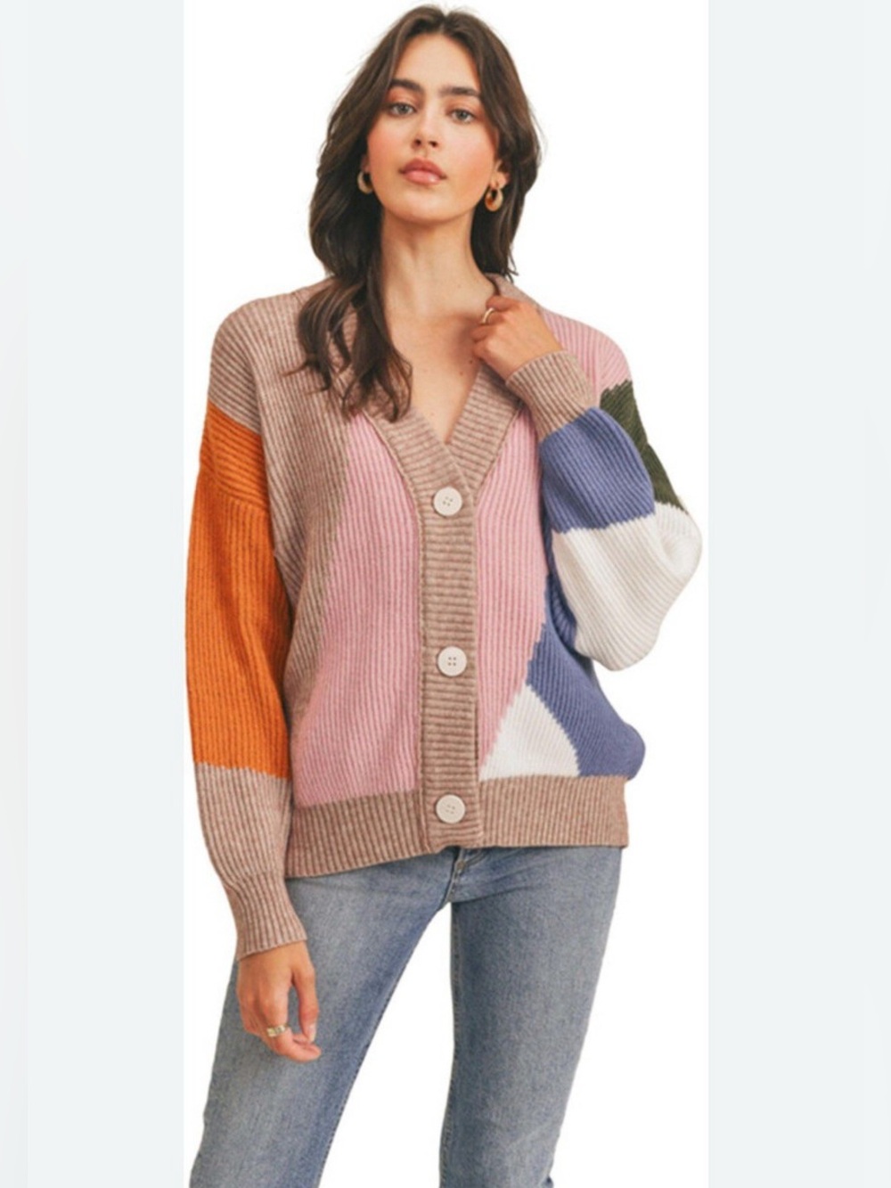Vici Color Block Cardigan Sweater